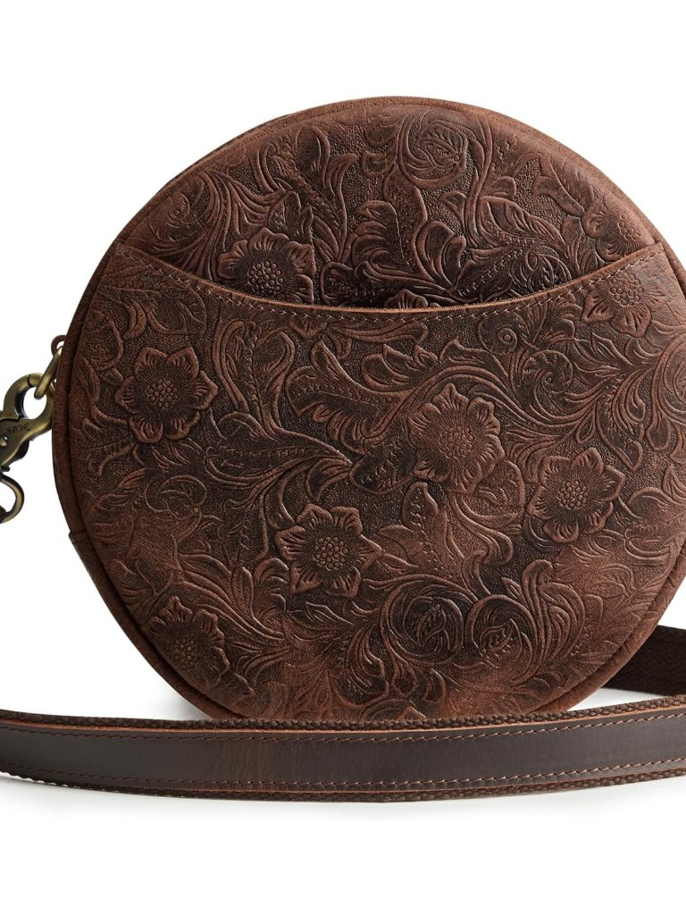 Leather Crossbody Bags For Women Trendy Circle Cross Body Shoulder Bag Designer